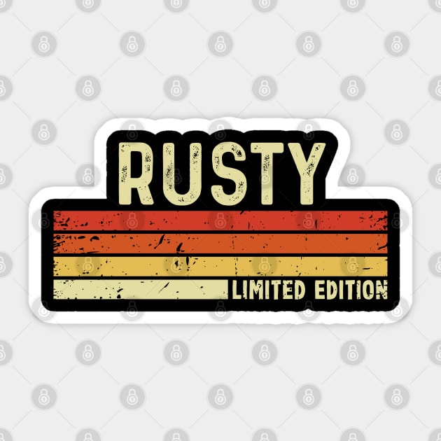 Rusty Name Vintage Retro Limited Edition Gift Sticker by CoolDesignsDz